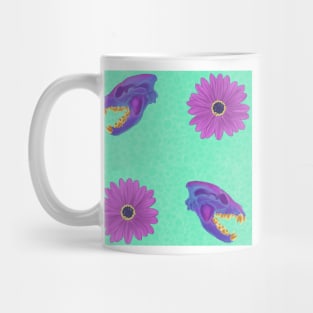 Diaphonized Hyena Skull Floral Mint Mug